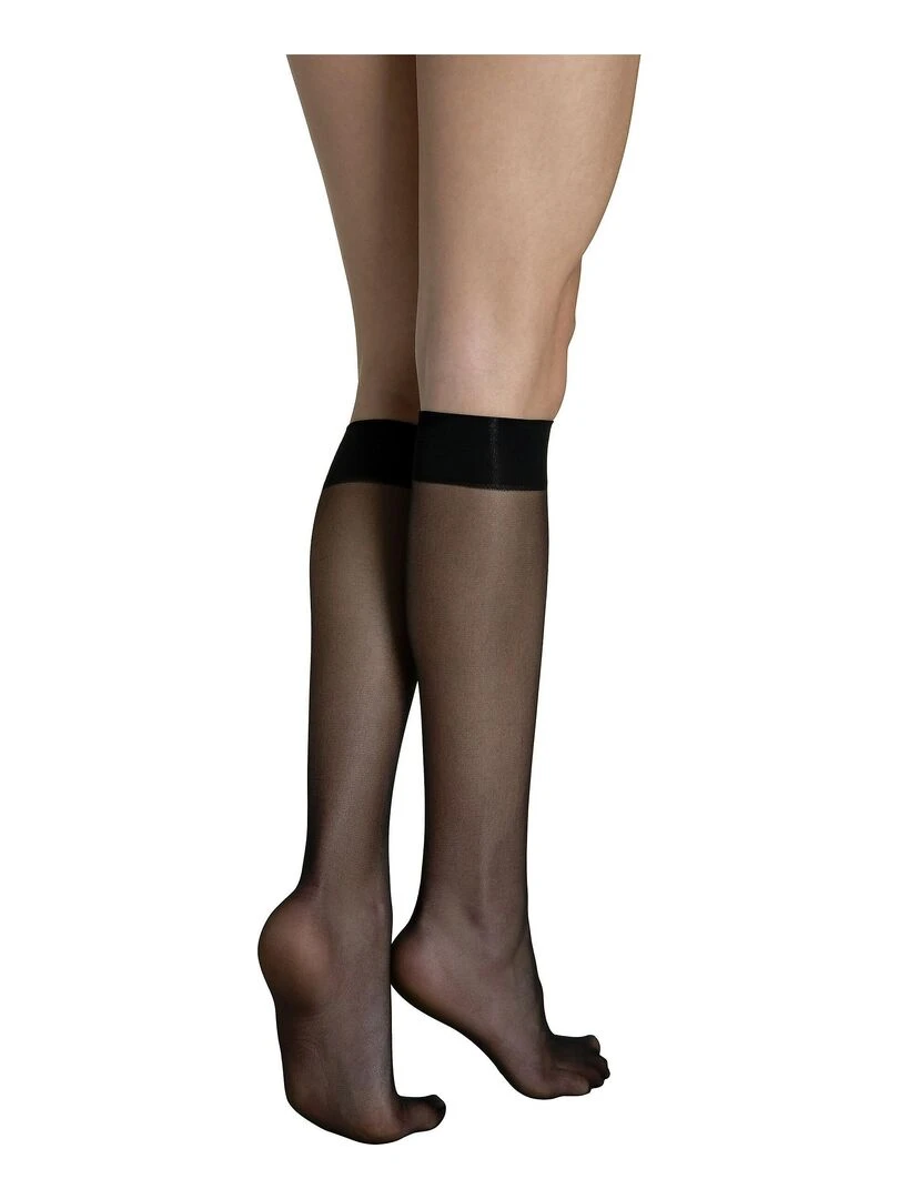 Lot de 2 paires mi bas 15 DEN Pretty   Noir