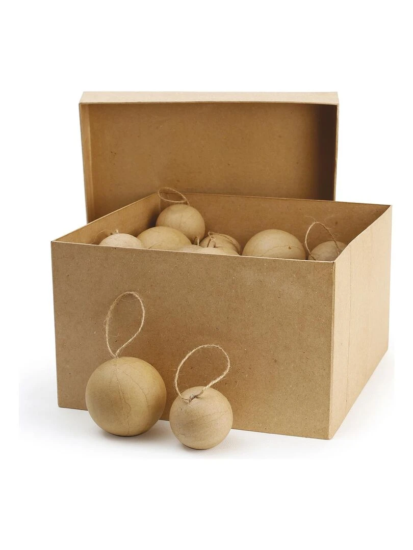 40 boules de Noël en carton à décorer Beige