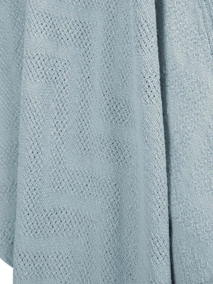 ROBA Couverture Bébé Bio "Lil Planet" Tricoté   80 x 80 cm   Bleu Clair   Bleu clair