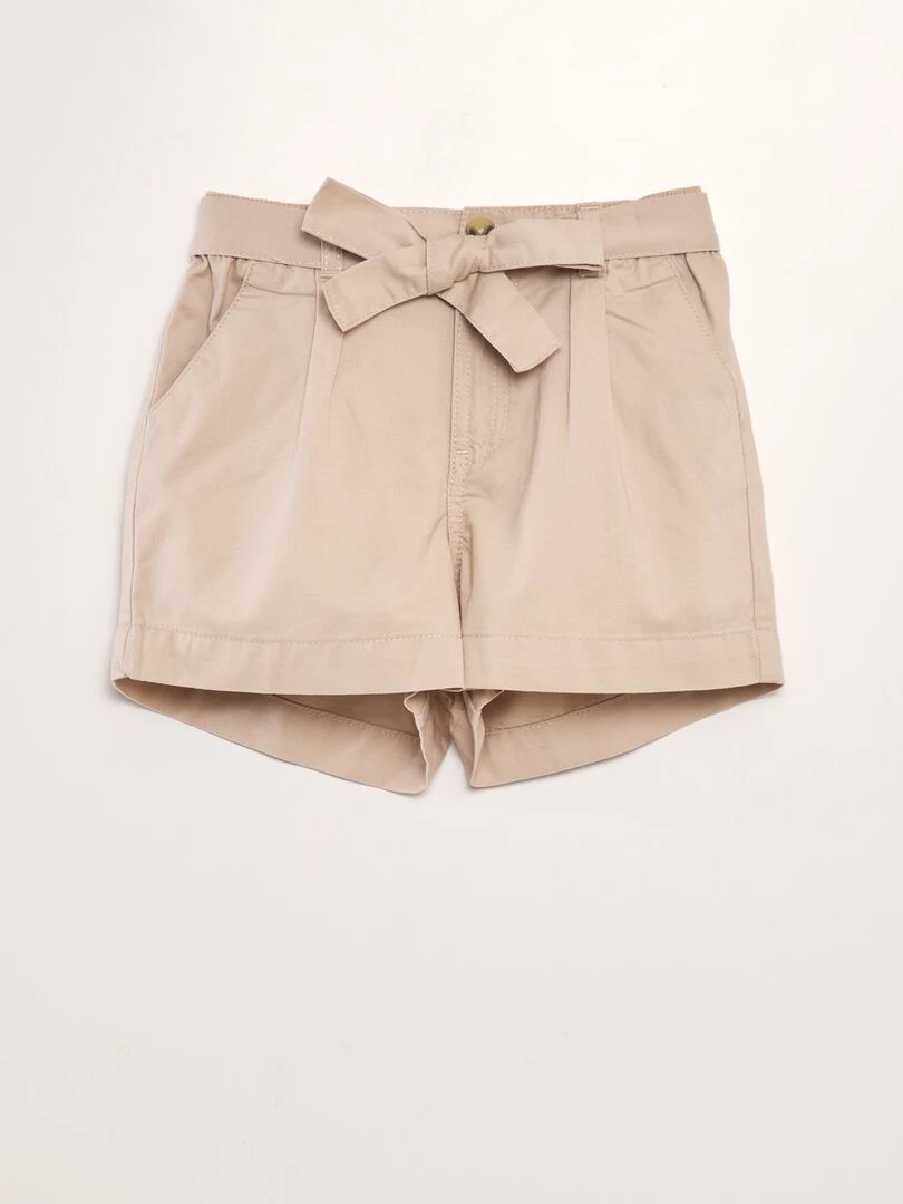Short en popeline Beige