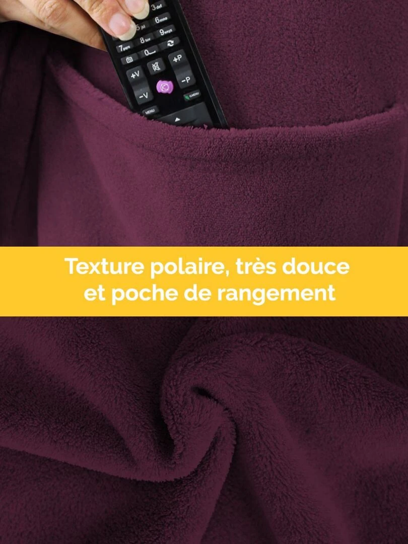 Couverture polaire plaid intégral avec manches et poche   Adulte   Vivezen   Violet