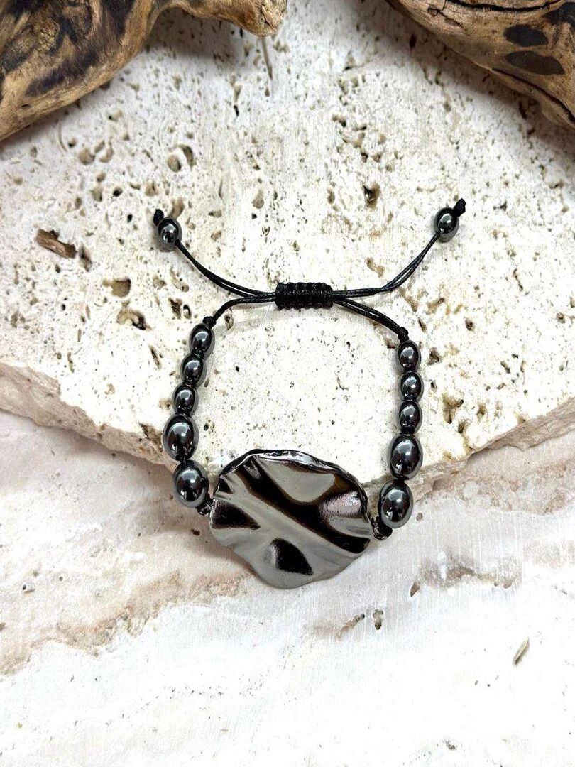 Bracelet joie en hématite Gris