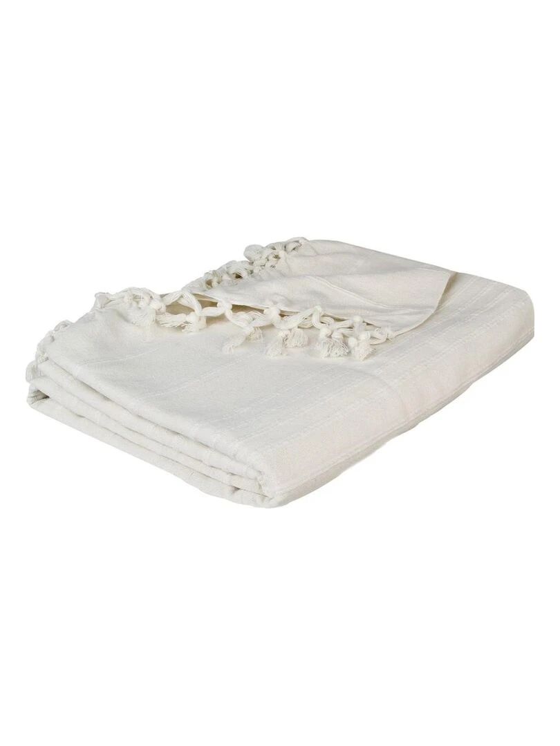 Jeté de lit 160x220 ivoire coton Blanc