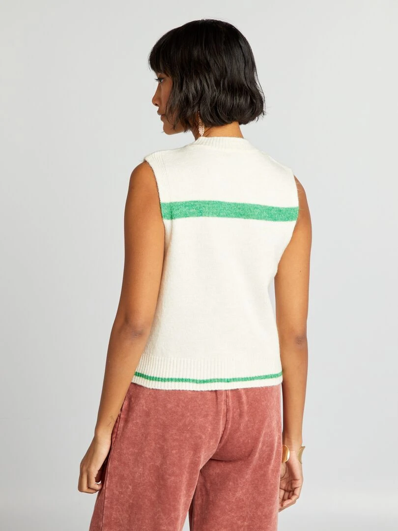 Pull sans manches   Blanc