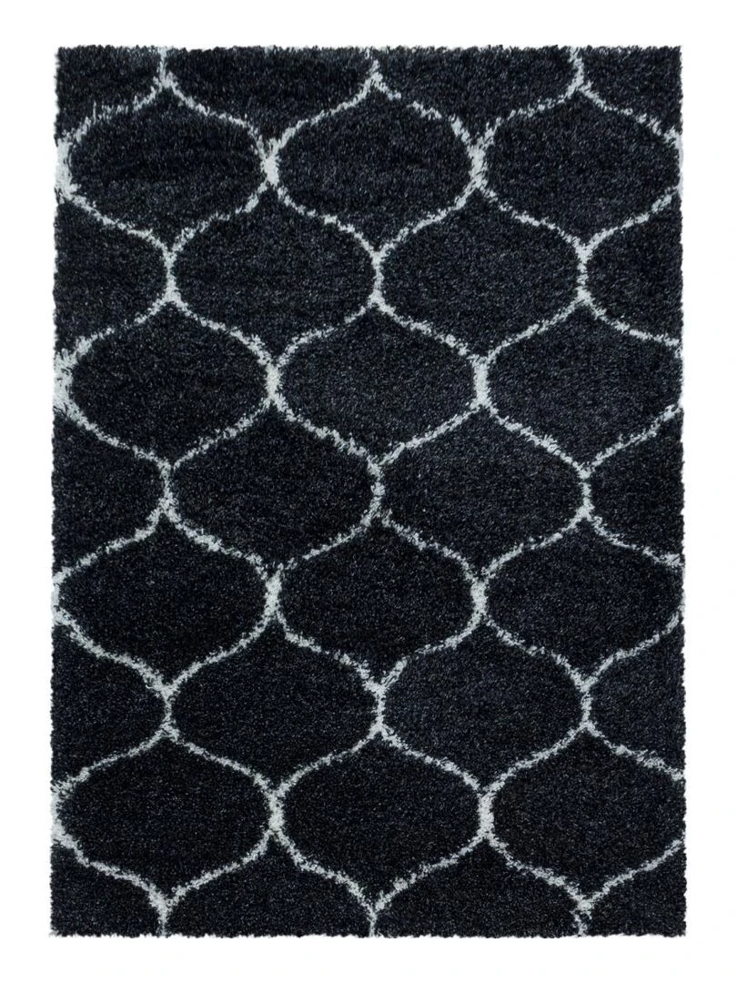 Tapis shaggy SCANDINAV A OEKO TEX® Noir