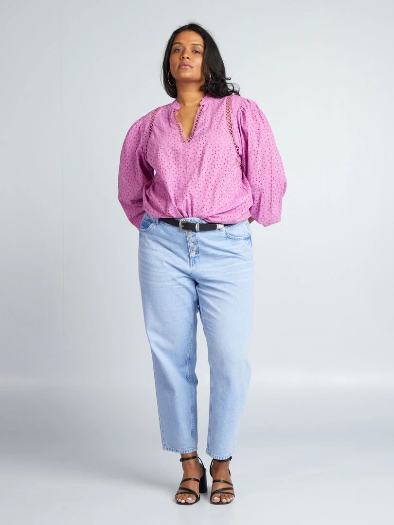 Blouse en broderie anglaise Rose