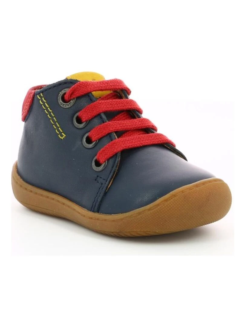 Bottillons Cuir Pitio Bleu marine