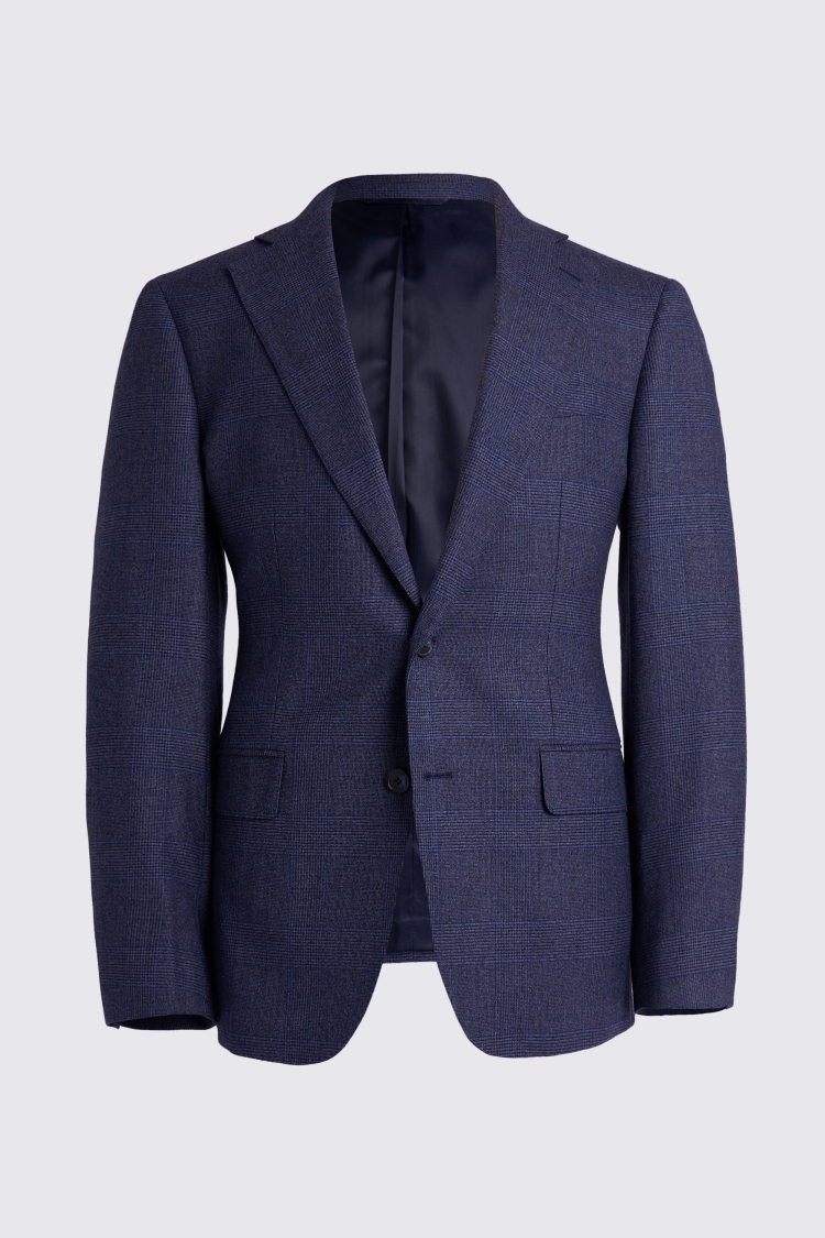 Tailored Fit Blue Check Performance Jacket    Buy Online at Moss