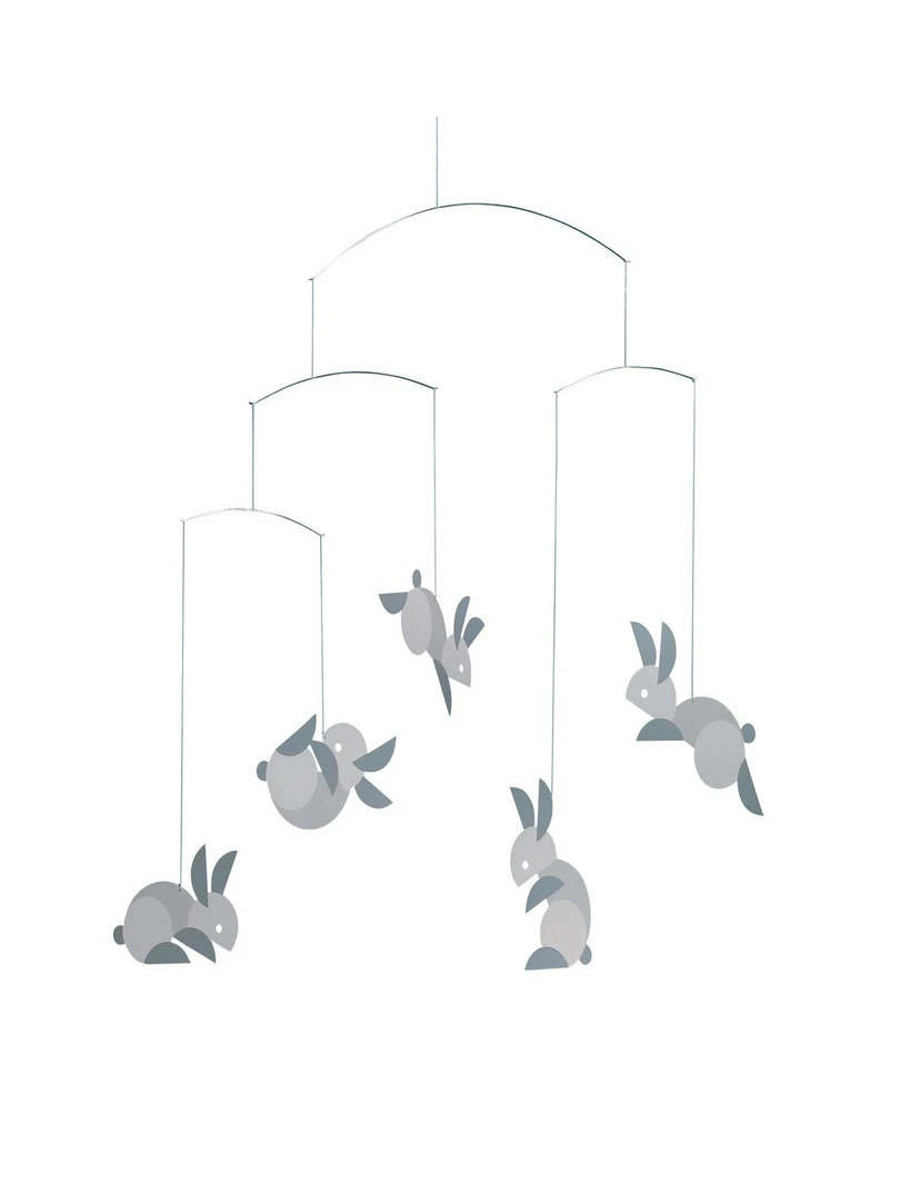 'flensted Mobiles' Circular Rabbits Gris
