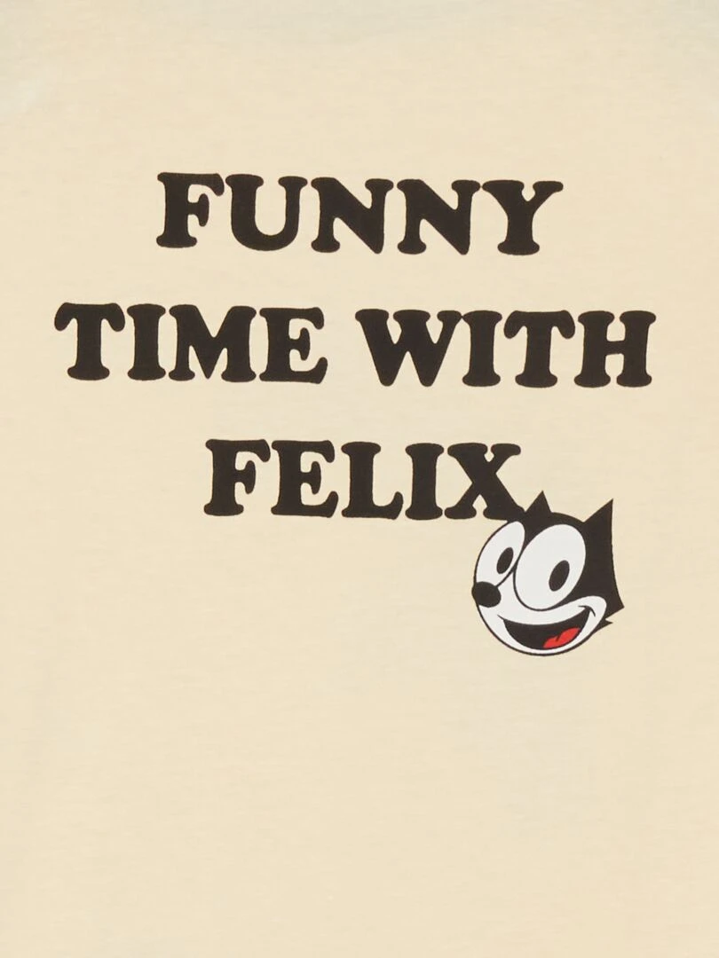 T shirt 'Felix the cat'   Beige/noir