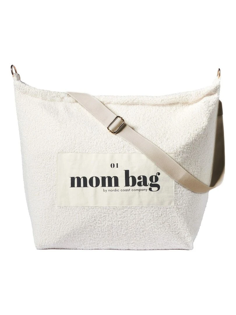Sac à langer à anses Mom bag large Teddy Blanc