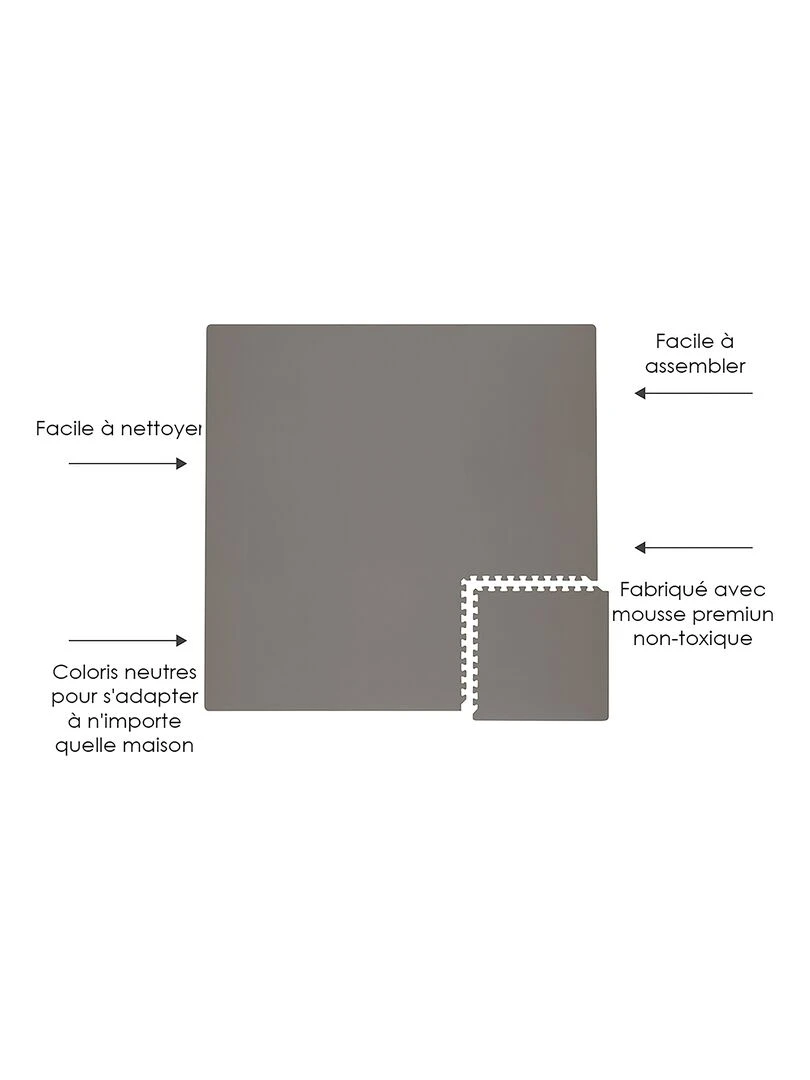 Tapis de jeu mousse uni CLASSIC PLAYMAT   gris anthracite
