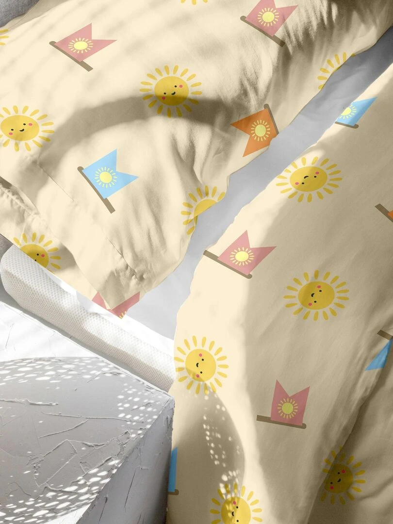 Parure housse de couette 2 pièces Camping (D) "Happyfriday"   Blanc