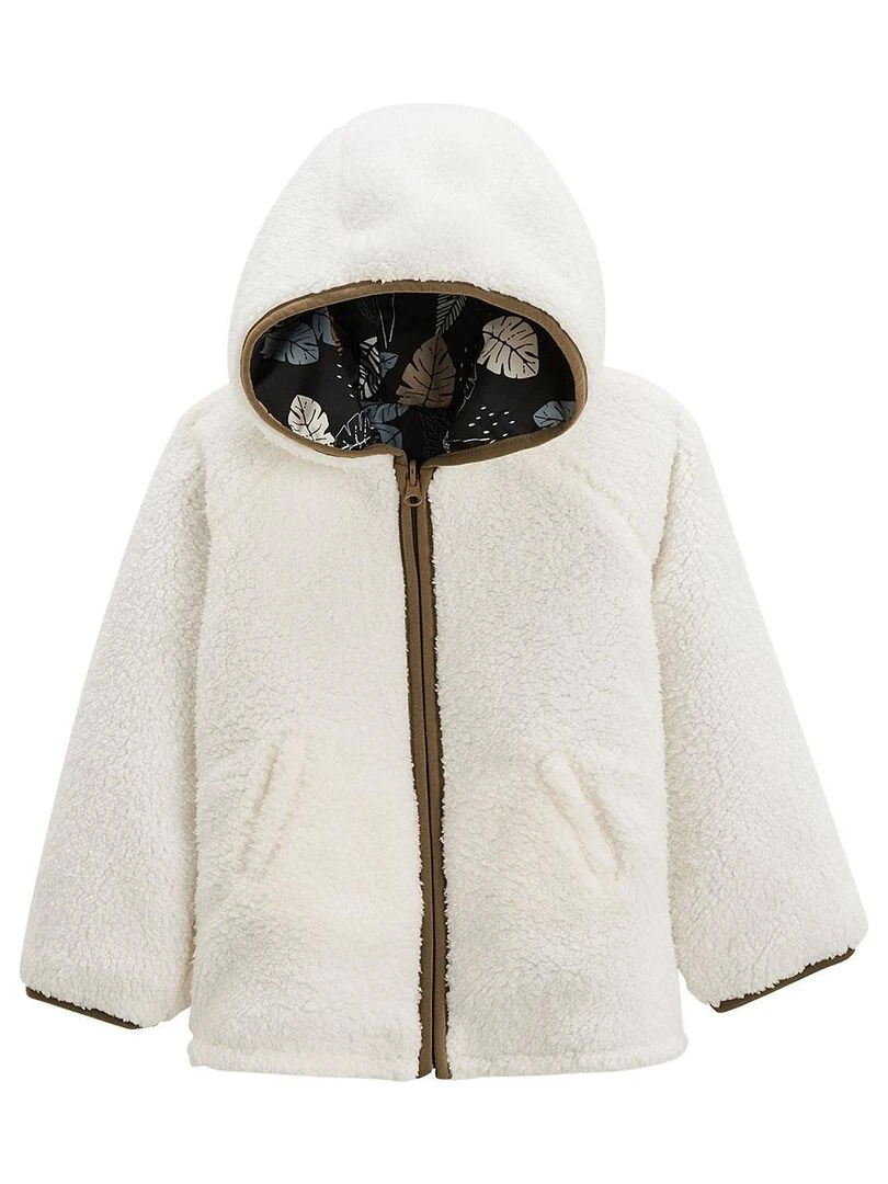 Veste à capuche enfant en sherpa réversible Caracas   Noir