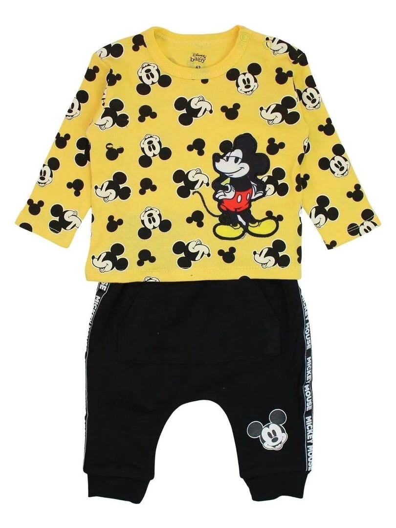 Disney Ensemble T shirt pantalon bébé garçon Imprimé Mickey Jaune