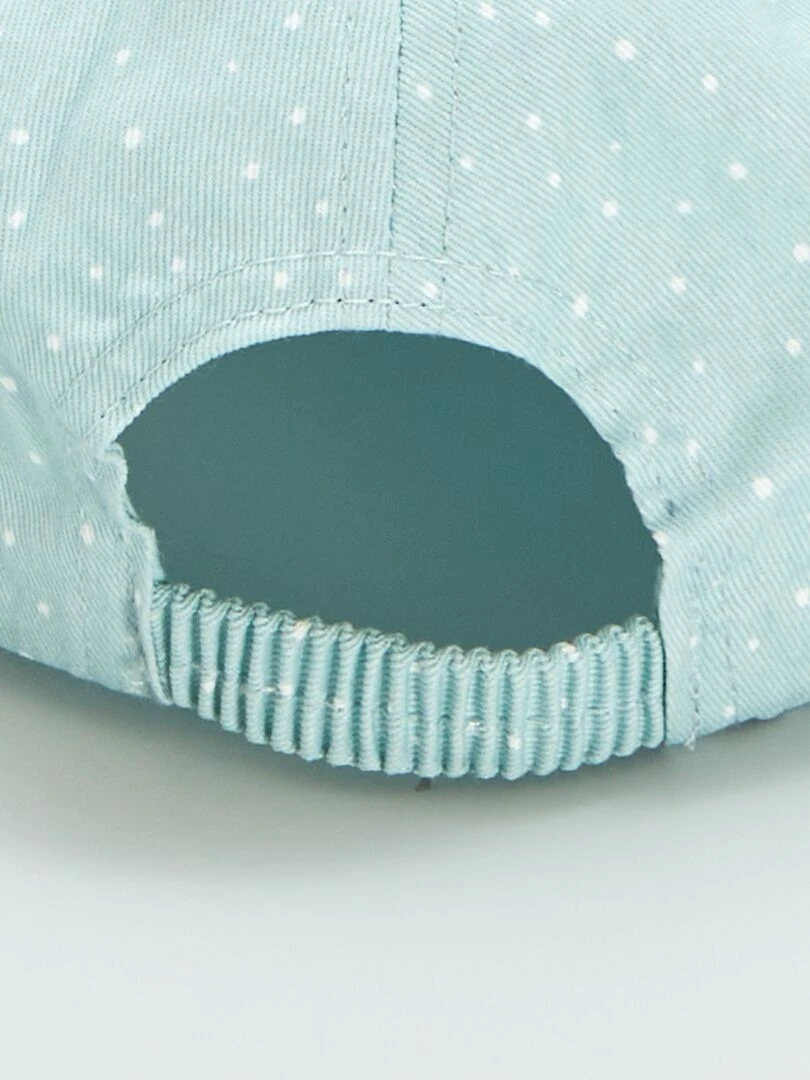 Casquette en denim motif pois   Bleu