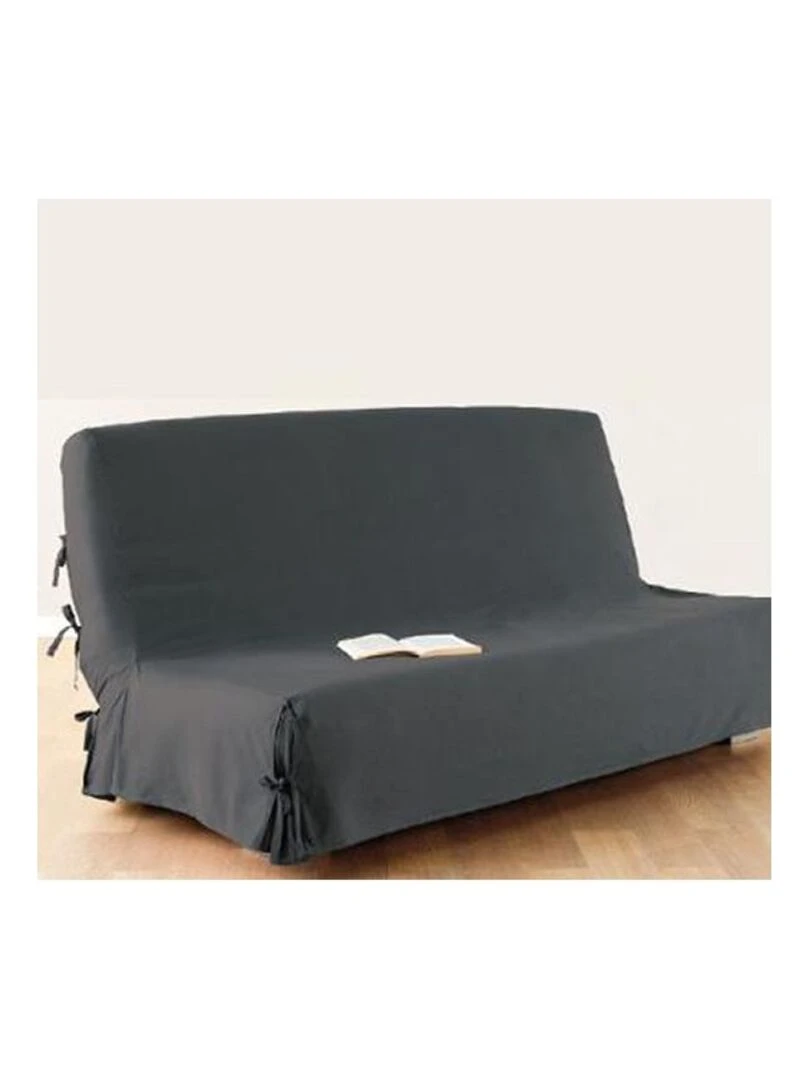 Housse de clic clac 140x200 cm gris foncé 100% coton Blanc