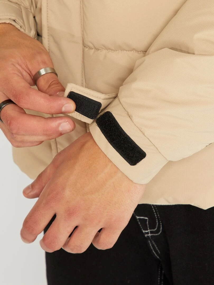 Doudoune à capuche en ripstop   BEIGE