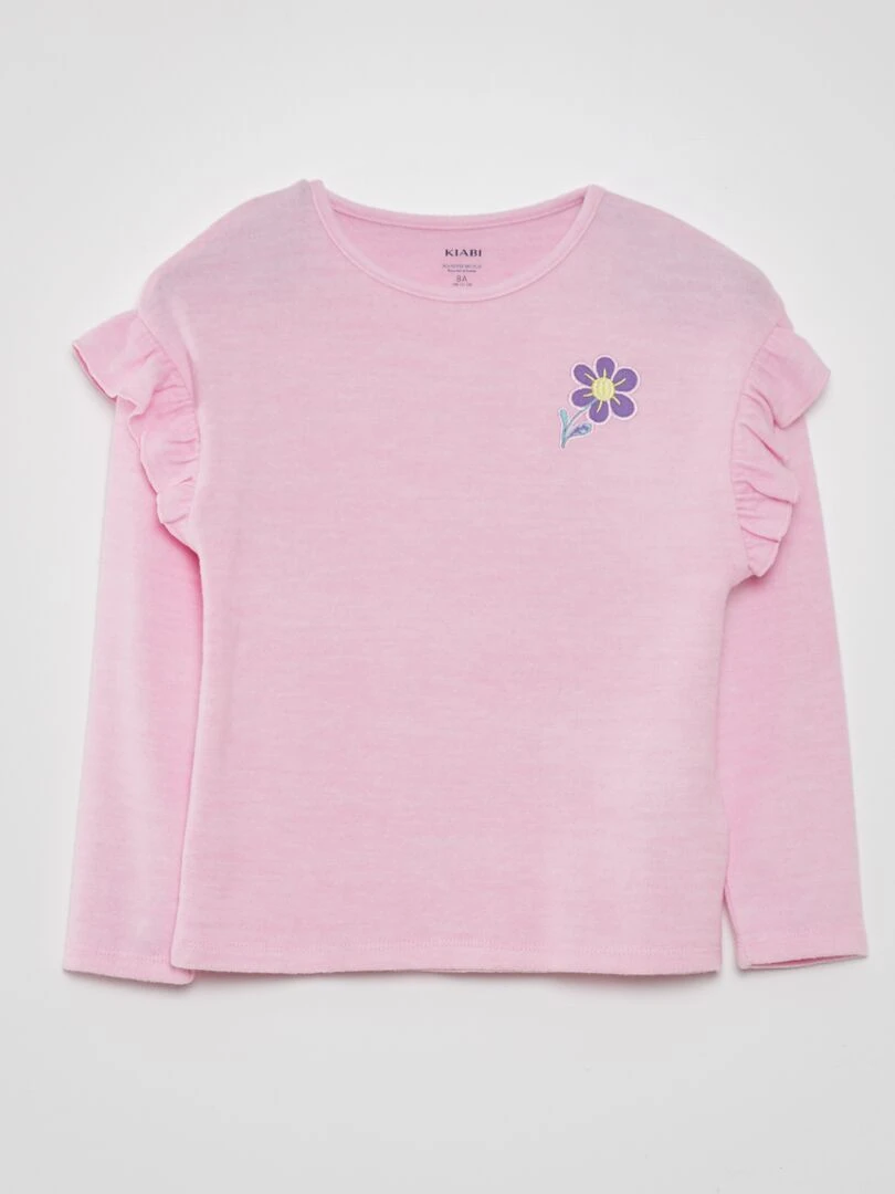 T shirt en maille doudou Rose