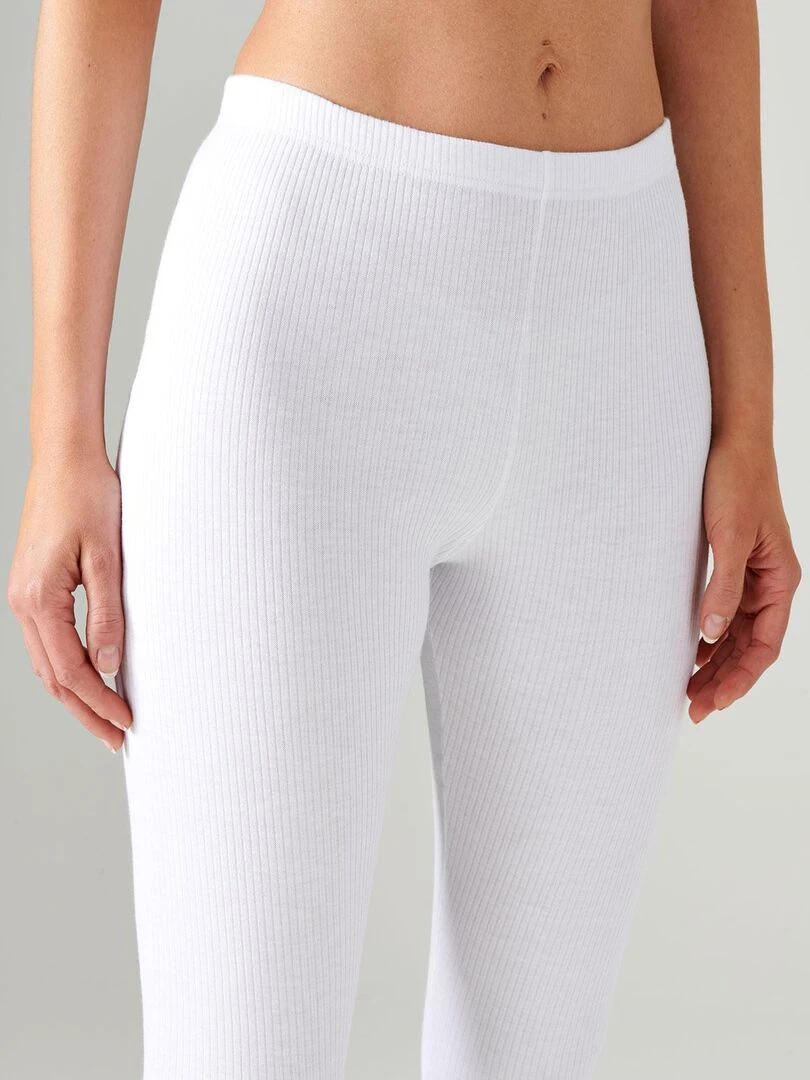 Caleçon long côte  côtes molletonnées Thermolactyl  chaleur Intense 4   Damart   Blanc