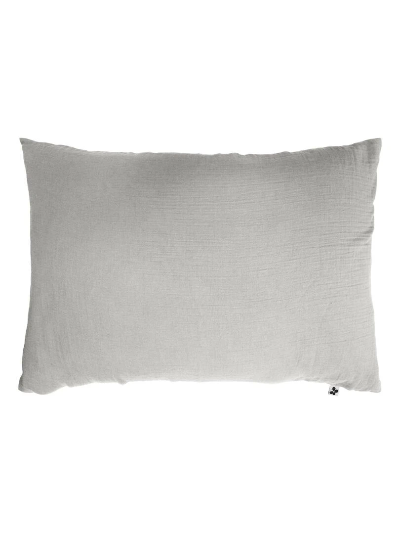 Taie d'oreiller Double Gaze Coton Collection Gaia Gris