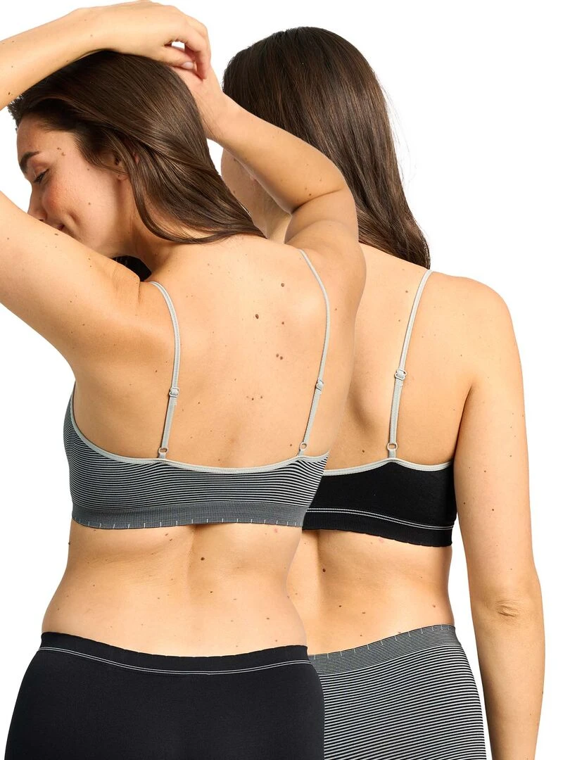 Lot de 2 brassières 'Billet Doux'   noir/gris