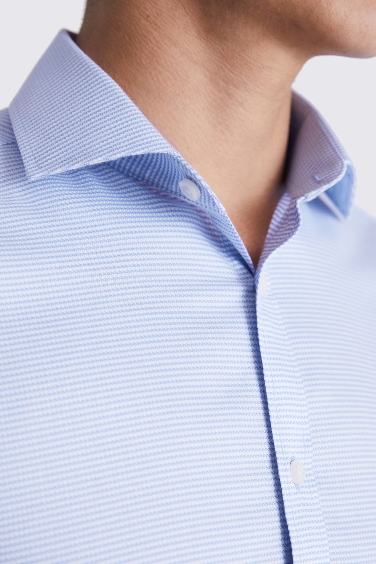 Slim Fit Sky Oval Textured Non Iron Shirt Buy Online at Moss
