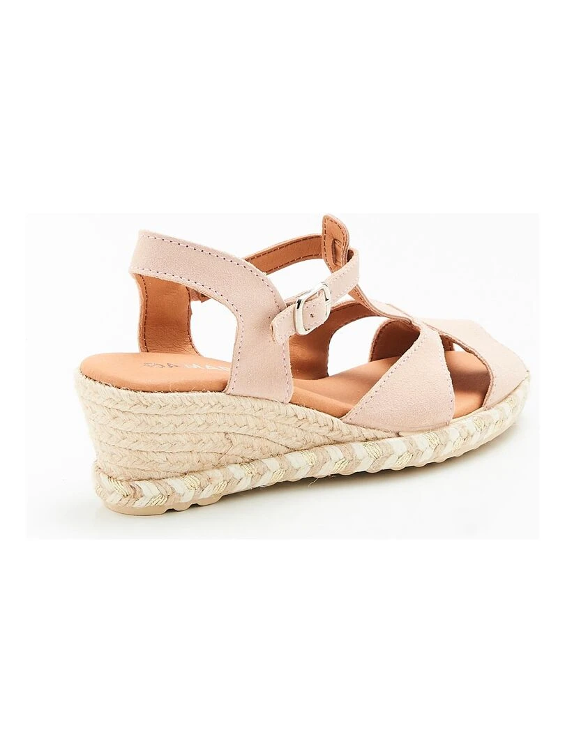 Sandales compensées tressées   Damart   Beige coquille