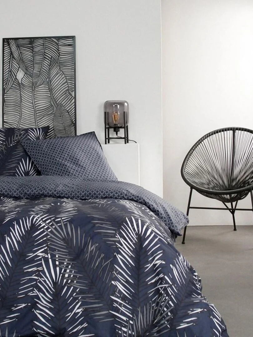 Housse de couette Sunshine Bleupalm + taie(s) 100% coton 57 fils Bleu