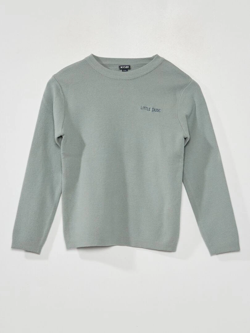 Pull en maille jersey à manches longues Vert d'eau