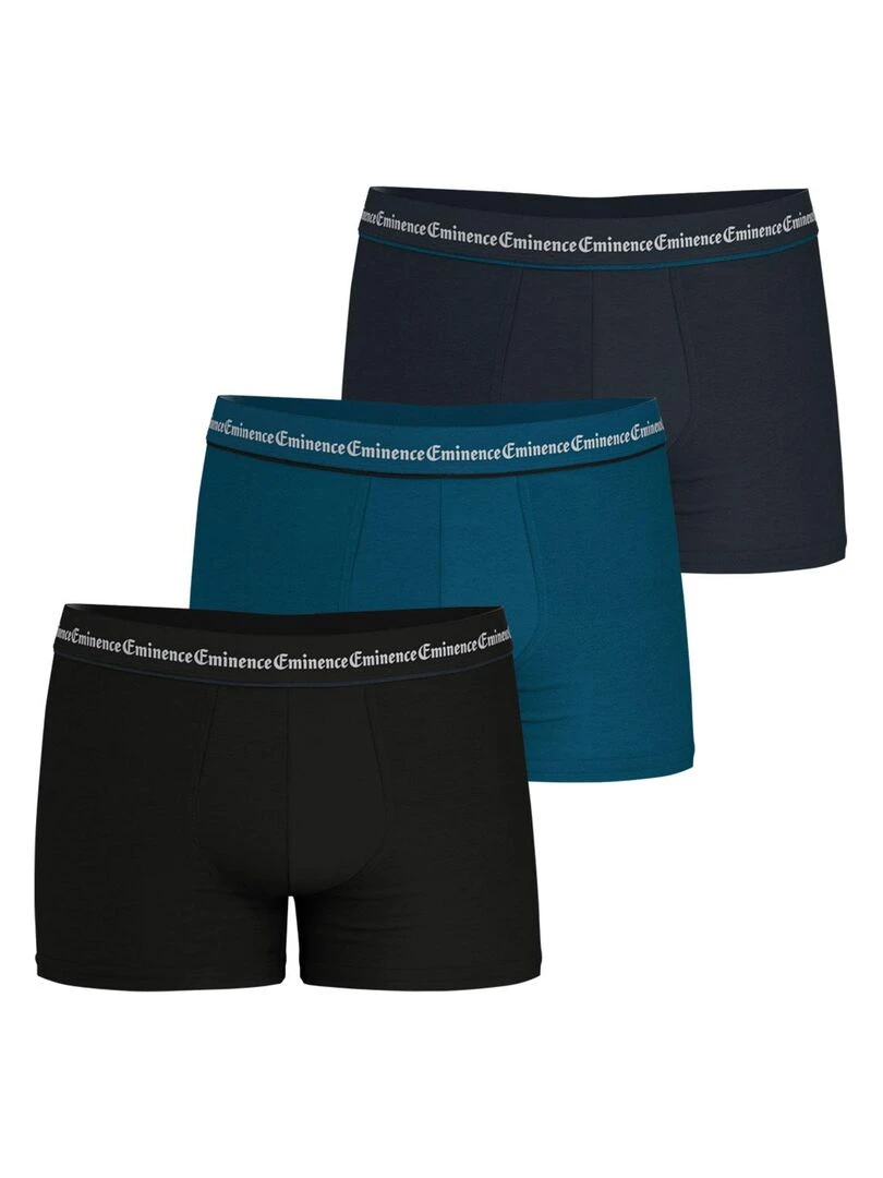 Lot de 3 boxers homme Business Noir Bleu Gris