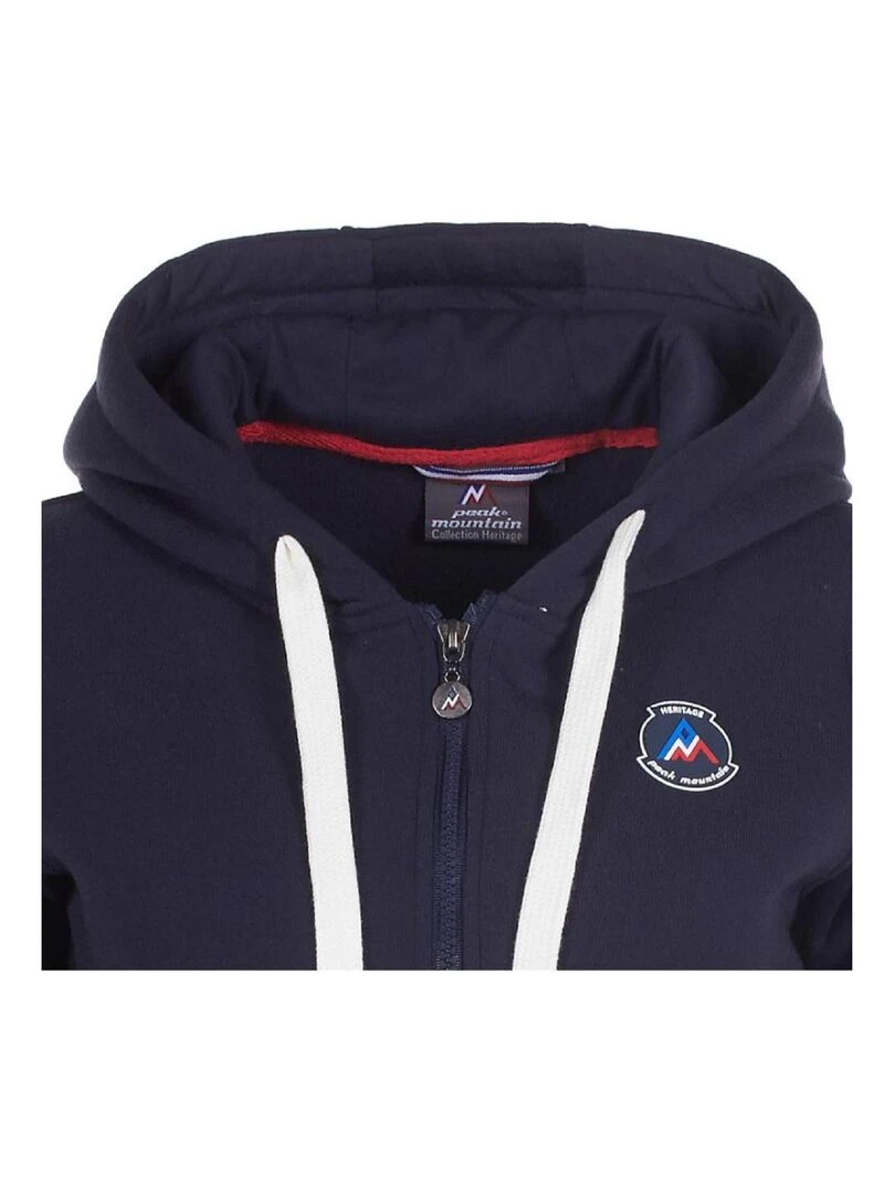 Sweat molleton zippé à capuche femme APILOT   Bleu marine