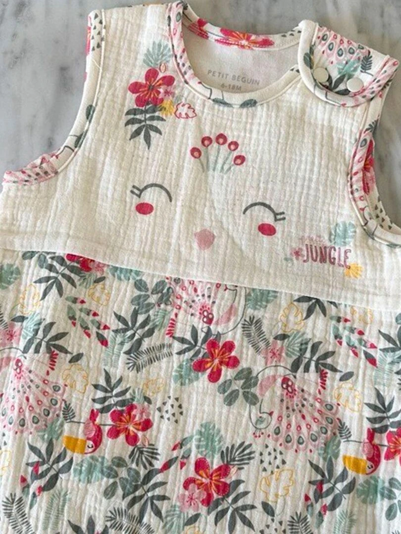 Gigoteuse d'été en gaze de coton Pretty Jungle   Vert