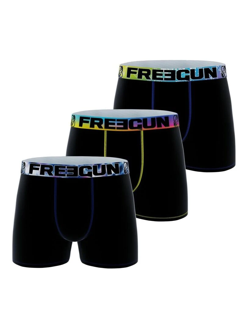 Lot de 3 boxers enfant Uni Rainbow Freegun Noir