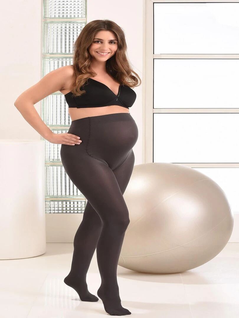 3 Pack Collants de grossesse opaques confortables 60den Gris
