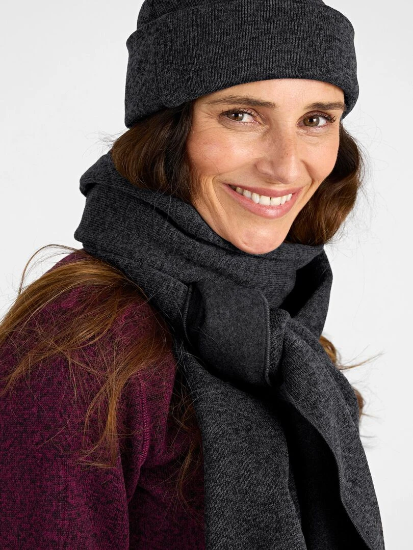 Bonnet maille polaire chaude mixte Thermolactyl   DamartSport   Noir