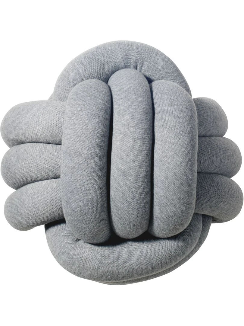 Coussin à nouer en coton tricoté Gris moyen