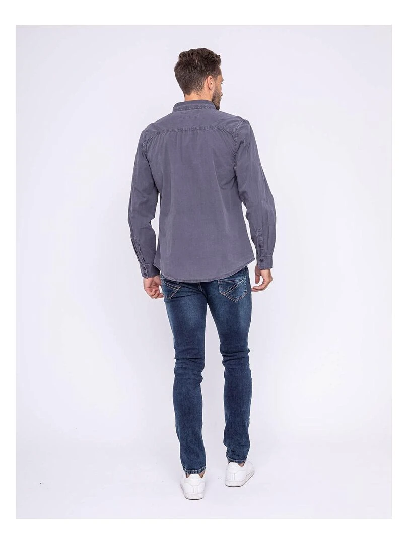Chemise manches longues pur coton TILMO Noir