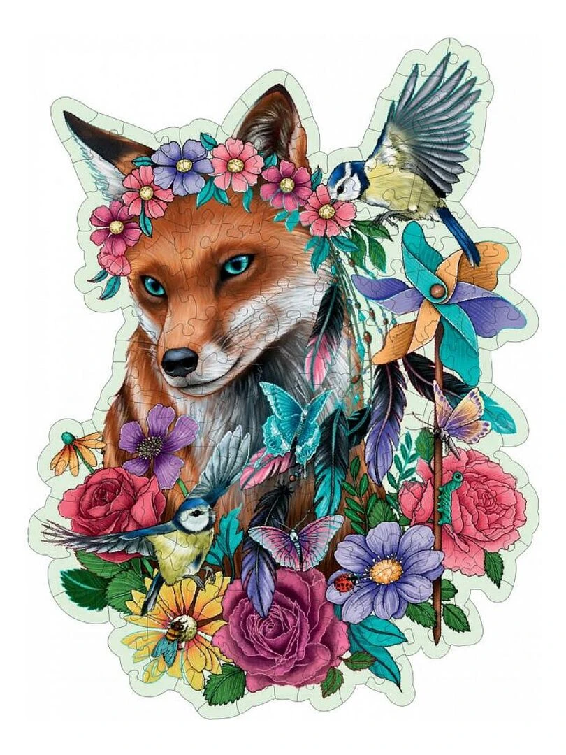Puzzle en bois forme 150 pcs renard coloré N/A