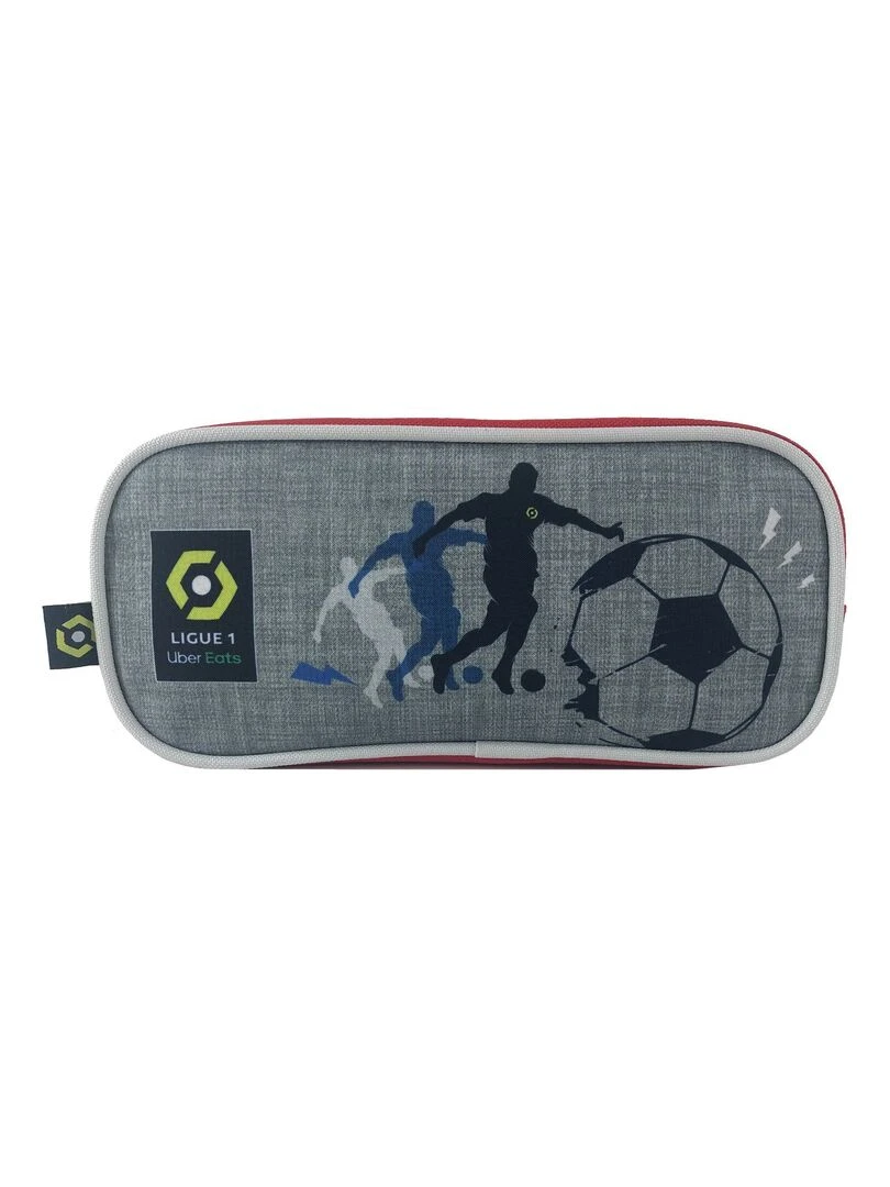 BAGTROTTER Trousse scolaire rectangulaire Ligue 1 Uber Eats Football Grise Gris