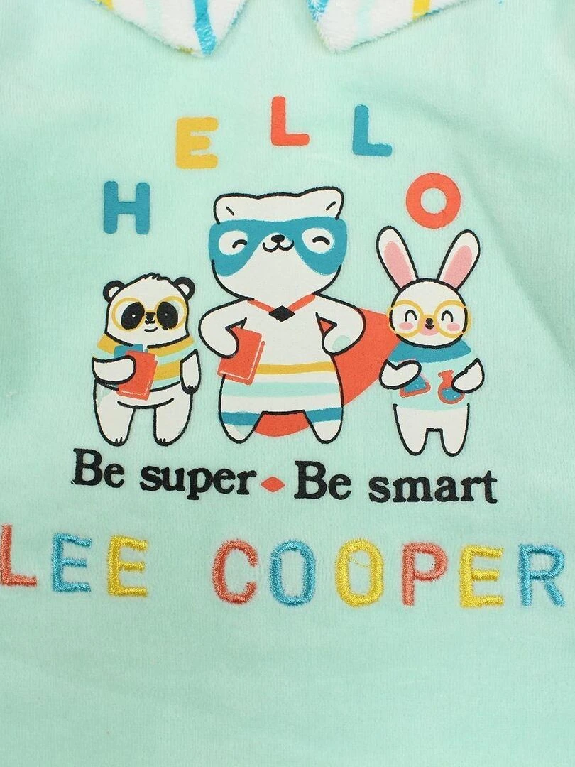 Lee Cooper   Grenouillere bébé garçon imprimé Lee Cooper en coton   Vert