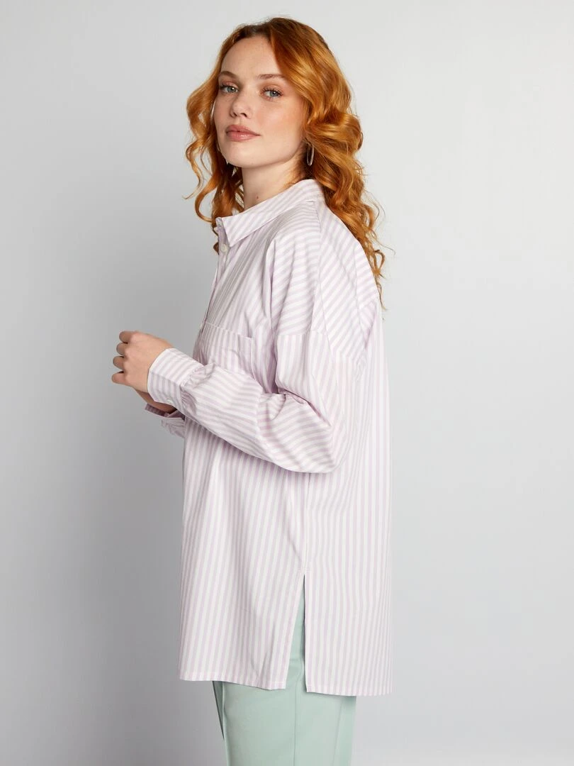 Chemise oversize en popeline   Violet
