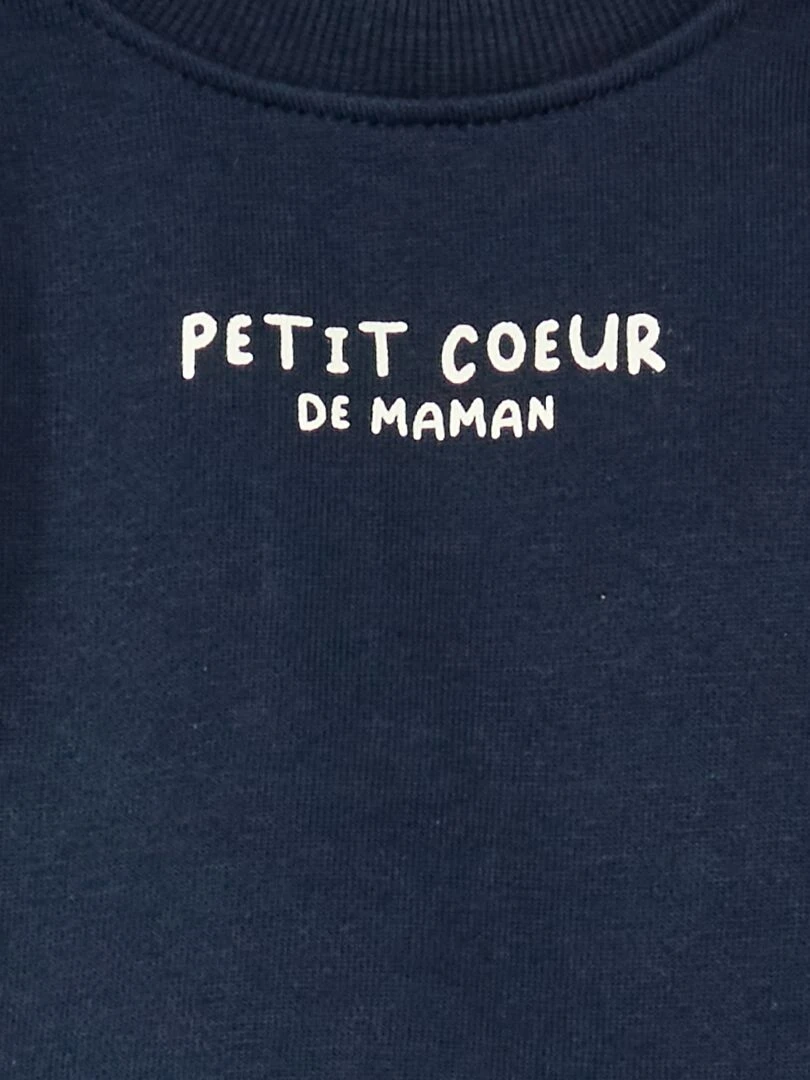 Sweat en molleton fin Bleu marine