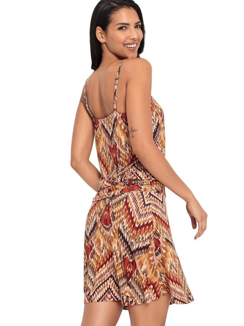 Robe de plage fines bretelles Kelim Multicolore