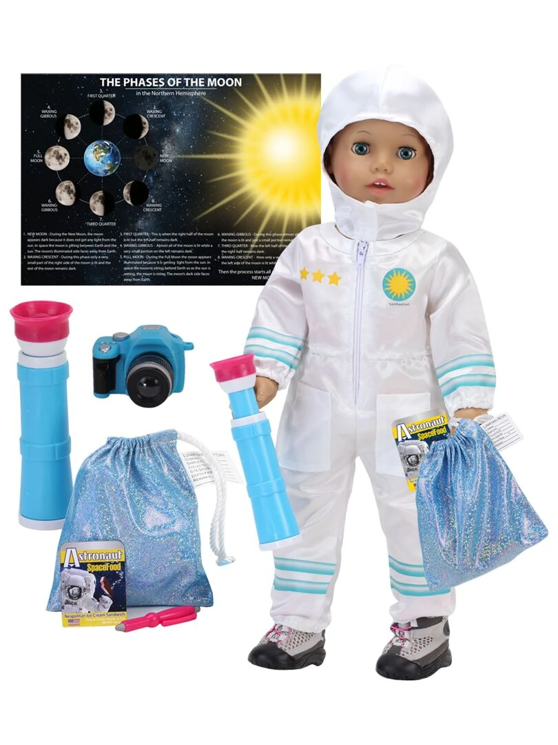 Sophia’s par Teamson Kids 8 Pcs Smithsonian Astronaute avec Accessoires pour 18 poupées   N/A