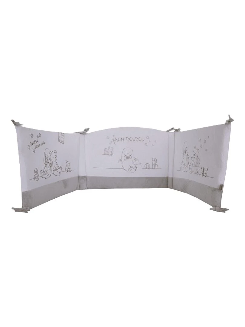 Tour de Lit "LAPIN" LES CHATOUNETS Blanc Gris