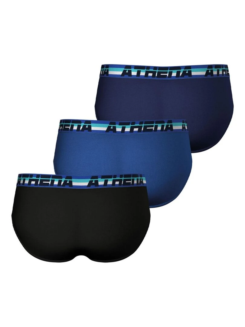 Lot de 3 slips homme 720 Stretch Coton   Noir Bleu