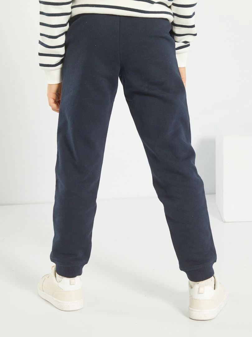 Jogging molletonnée à taille élastiquée   bleu marine