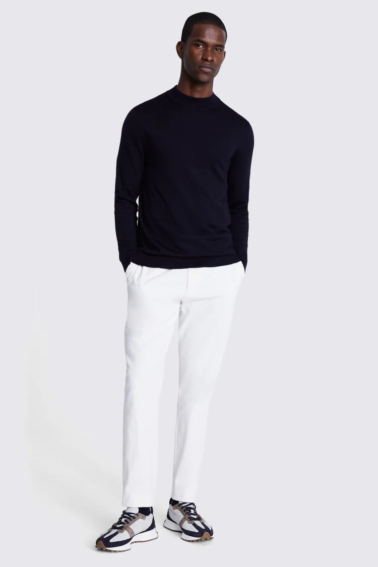 White Merino Mock-Neck Jumper   Buy Online at Moss