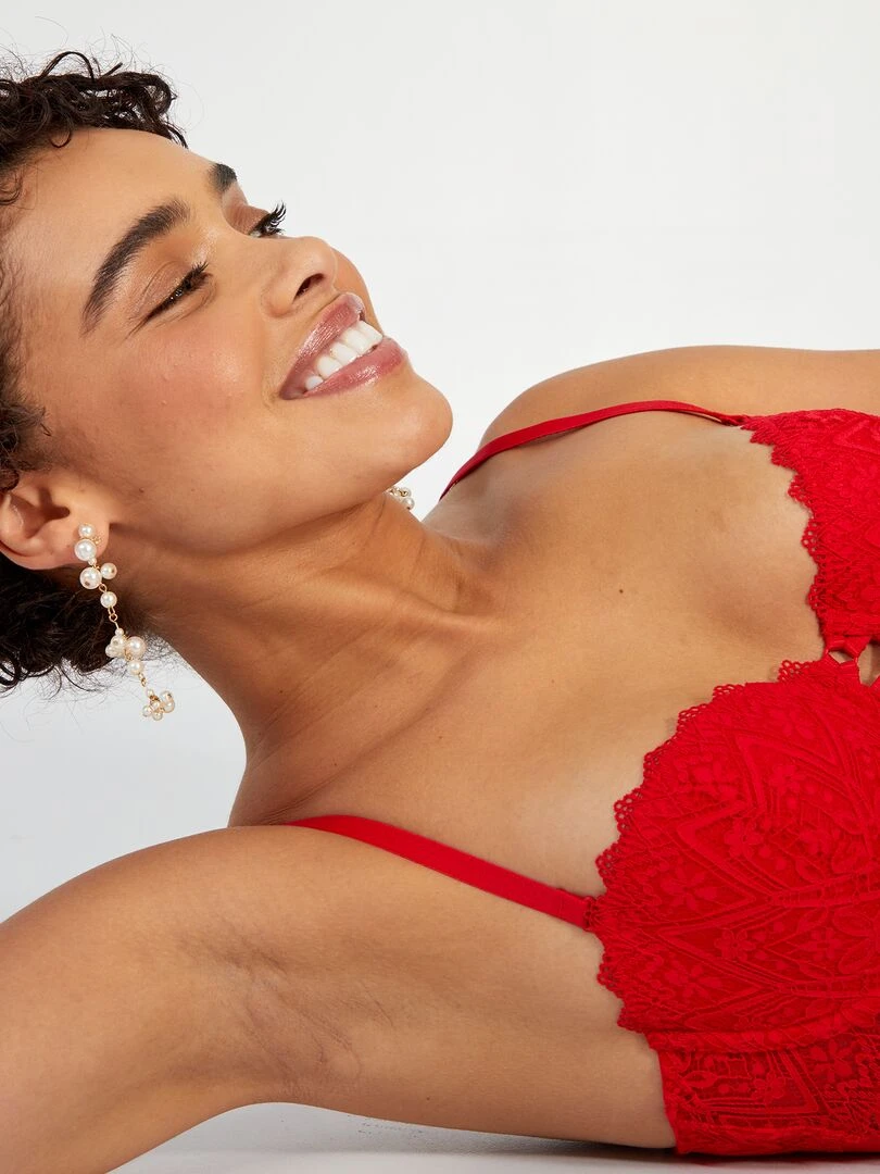 Body bustier en dentelle   rouge